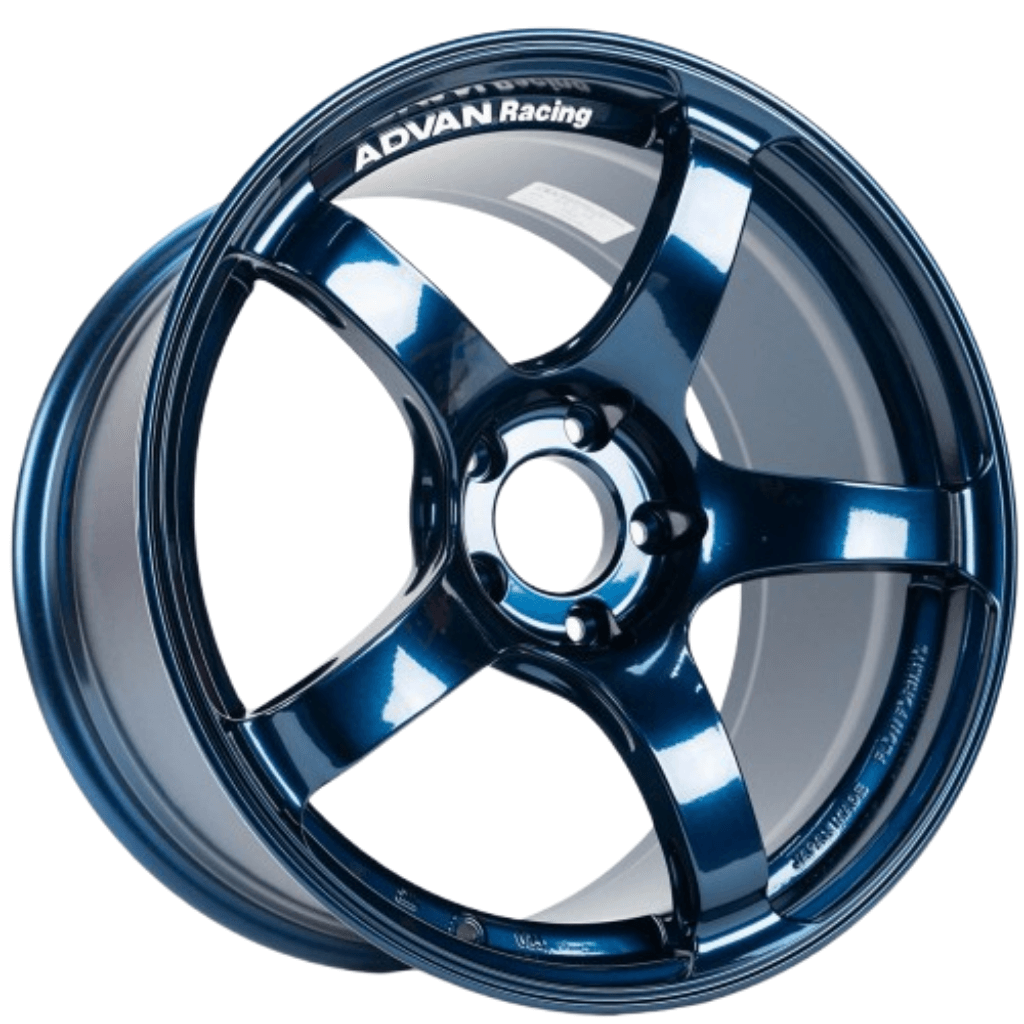 ADVAN YAD8J38WE Wheel V3480 TC4 18X9.5 ET38 5-120 RACING INDIGO BLUE (NO RING) Photo-0