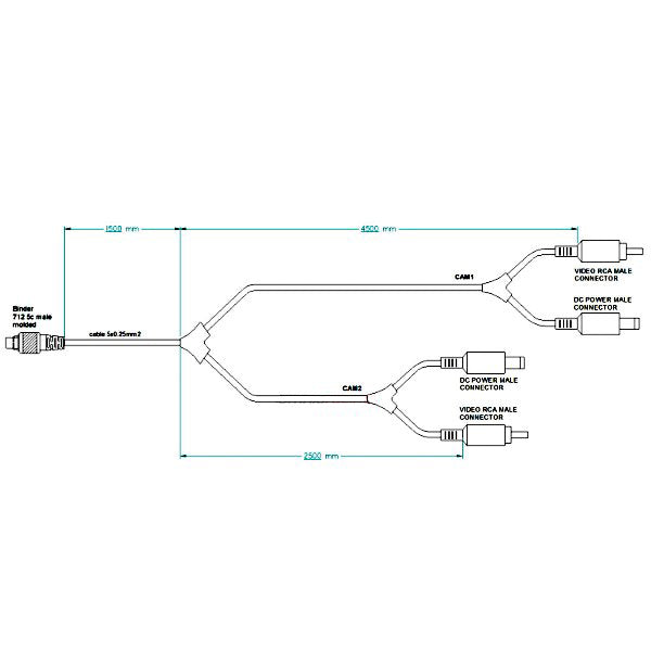 AIM V02573400 Double RearMaster mirror camera patch cable MXP / MXG 1.2 / MXS 1.2 Strada / MXP Strada / MXG Photo-0