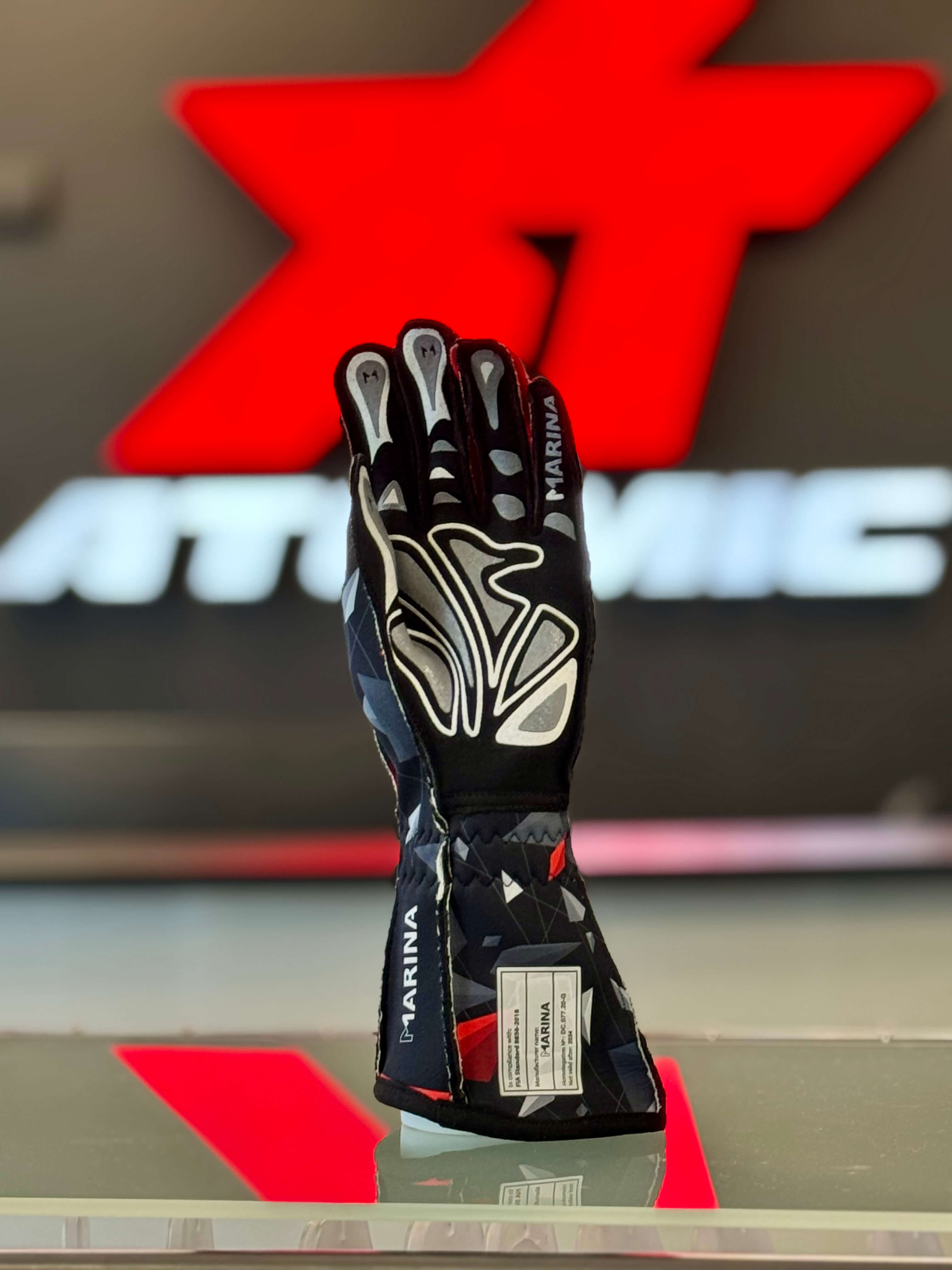 ATOMIC R82-500-L Racing Gloves Atomic Nürburgring Edition FIA 8856-2018 Black/Red Size L (Officially Licensed Nürburgring Product) Photo-1