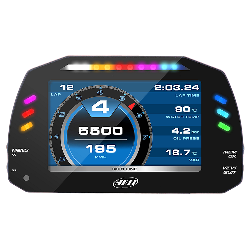 AIM XA8MXGST12I020 Dash MXG 1.2 Strada Street icons version with OBD harness CAN+K (ECU) Photo-1