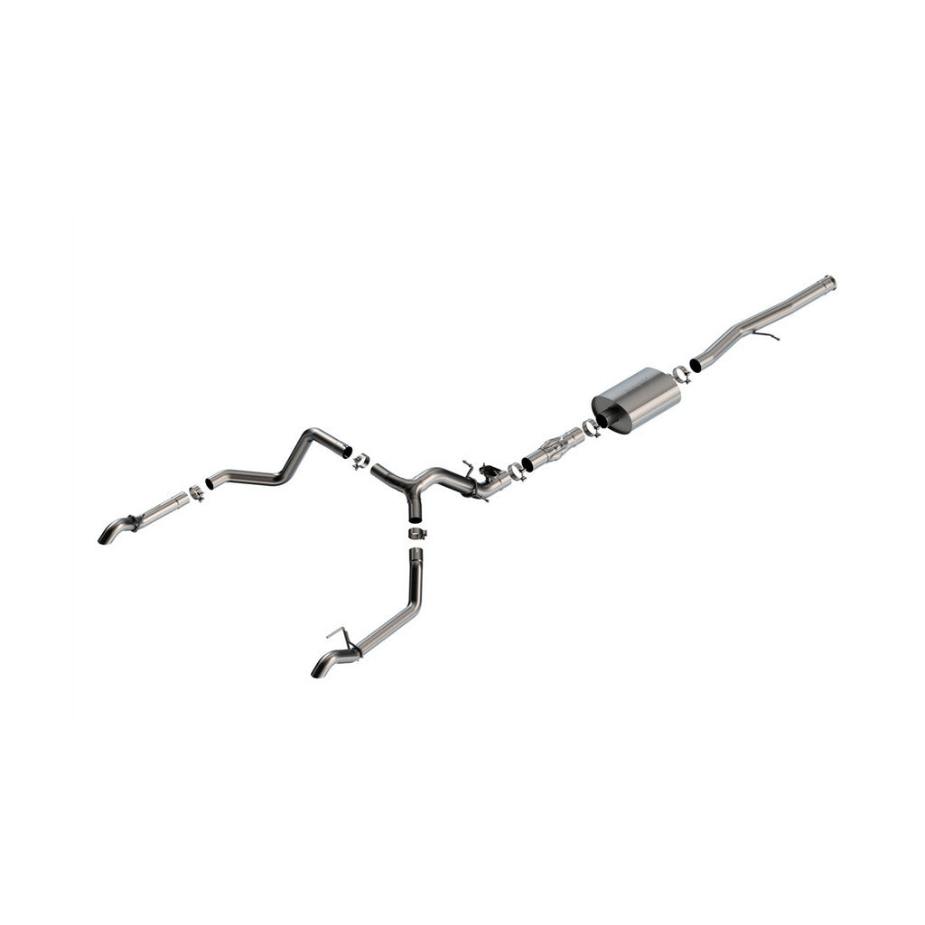 BORLA 141004 Cat-Back Exhaust System 2.75 ATAK (2.25" Brushed Stainless Steel Tips) for CHEVROLET Silverado 1500 ZR2 / GMC Sierra 1500 AT4X 6.2L 2024 Photo-0
