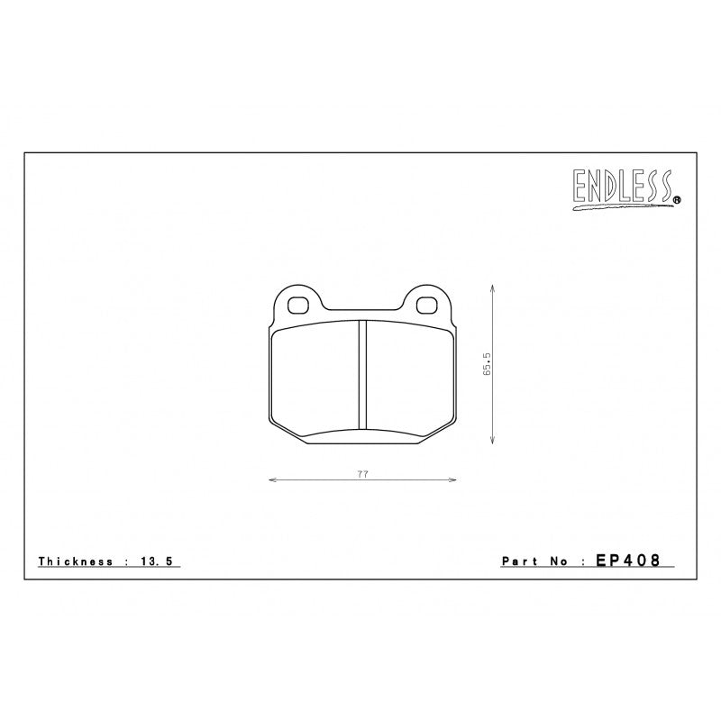 ENDLESS EP408SSY Rear brake pads INFINITI G35 (02-04)/NISSAN 350Z (03-07) BREMBO Photo-0