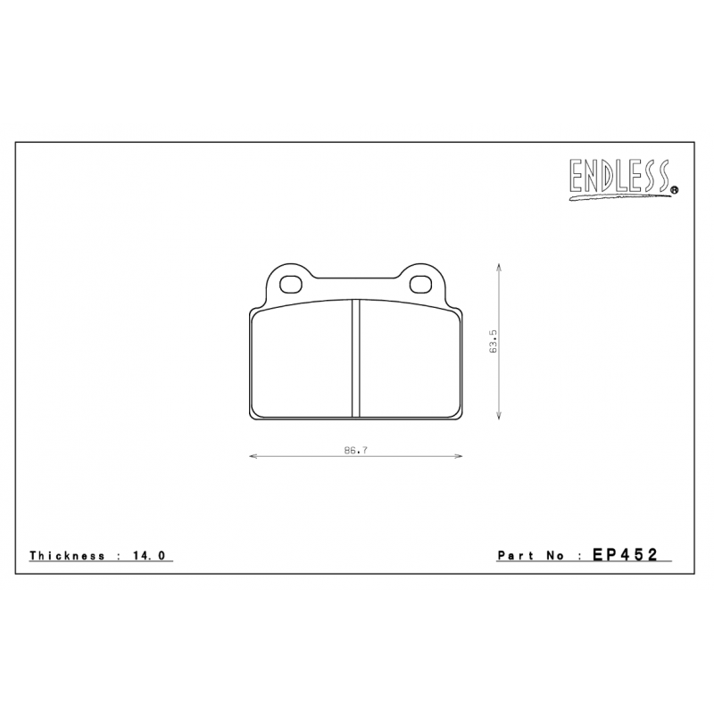 ENDLESS EP452ME20 Rear brake pads MITSUBISHI LANCER EVO 10 (08-12) Photo-0