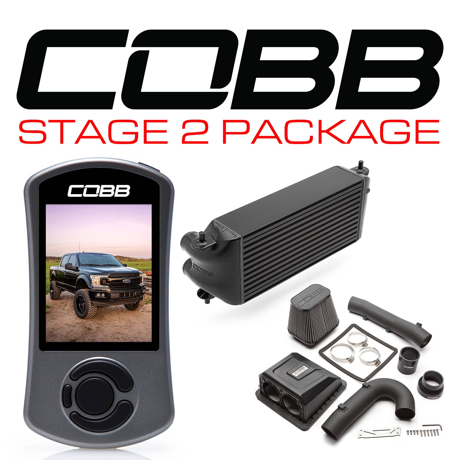COBB FOR0070S20BK FORD Stage 2 Power Package Black F-150 Ecoboost 3.5L 2020 Photo-0