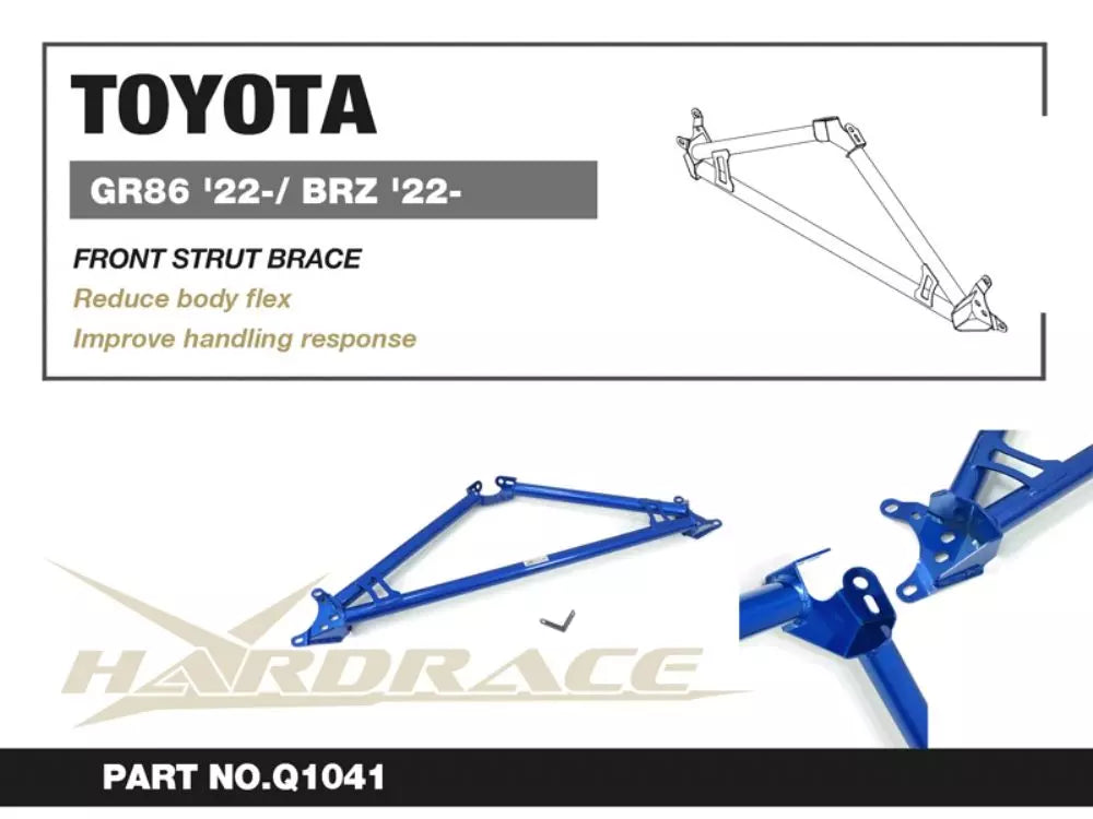HARDRACE Q1041 Front Strut Brace for Toyota 86, Subaru BRZ Photo-1