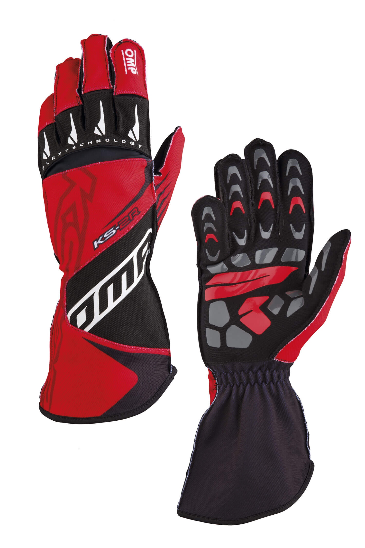 OMP KB0-2749-A01-060-M Karting Gloves KS-2R MY2022 (for Kids), Red / Black, Size M Photo-0