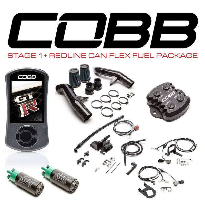 COBB NIS008011PCFFF Power Package Stage 1+ Redline Carbon Fiber CAN Flex Fuel w/TCM Flashing for NISSAN GT-R (R35) 2015-2018 Photo-0