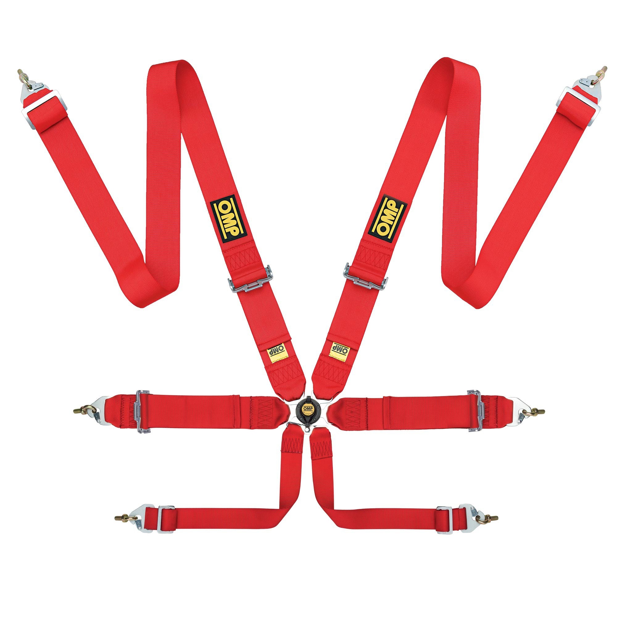 OMP DA0-0204-B01-061 (DA0204E061) Seat belts FIRST 3, steel Reg., 3-3-2 ", FIA 8853-2016, red Photo-0