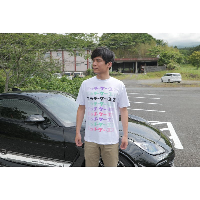 HKS 51007-AK661 T-Shirt KATAKANA White, Size XXL Photo-2