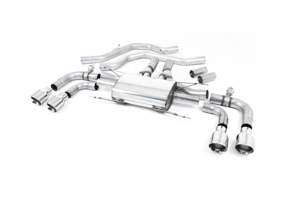 MILLTEK SSXAR12 Front Pipe-back Quad 100mm GT100 ECA ALFA ROMEO Giulia Quadrifoglio 2.9 V6 Bi-Turbo Photo-0
