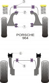 POWERFLEX PFR57-106 x2 Rear Trailing Arm Front Bushing PORSCHE 964 Carrera (1989 - 1994) Photo-1