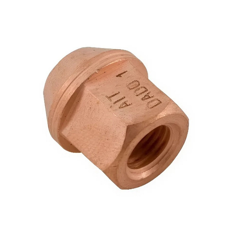 A.I.TECH AIT-DADO-16 Wheel nut 14x1,25 ex 19mm, o.d.25mm conical seat, total lenght 27mm, steel coppered Photo-0