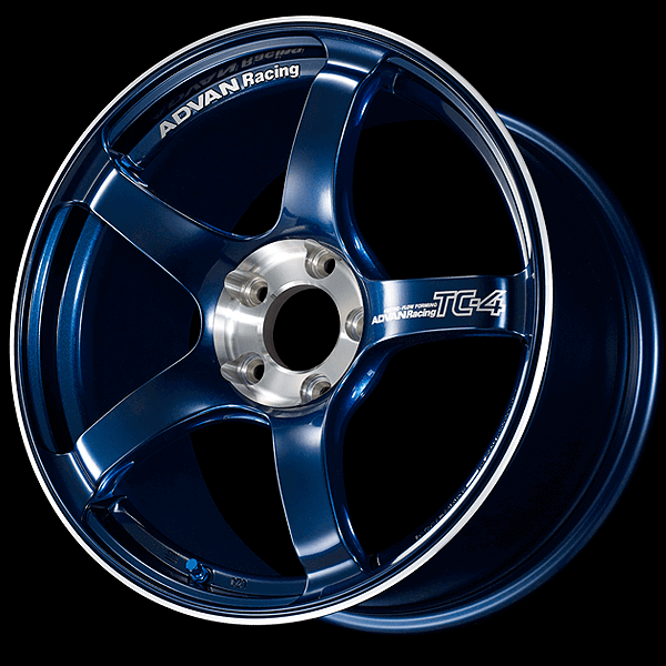 ADVAN YADS7F40AEF Wheel V5658 TC-4 SE 17X7.5 +40 4-100 Racing indigo blue and diamond cut Photo-0
