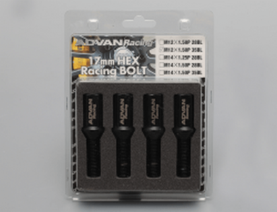 ADVAN YV4553 Lug bolt 17H 14X1.25 35mm Thread black (4 pcs) Photo-0