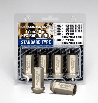 ADVAN YV6178 Lug nut 17h 12x1.50 champagne gold (laser letters) Photo-0