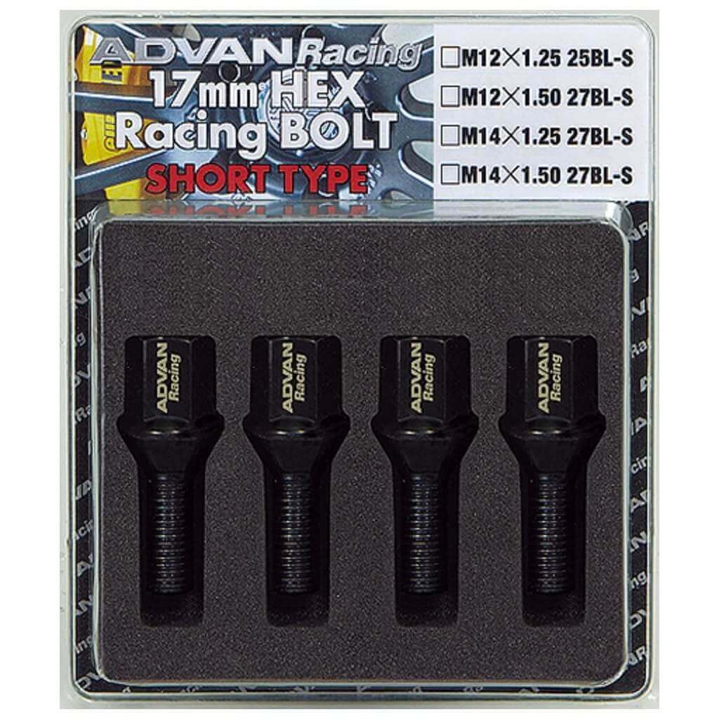 ADVAN Z9564 Racing Wheel Bolt Set, 68mm, M14x1.50P, Black, 4pcs Photo-0