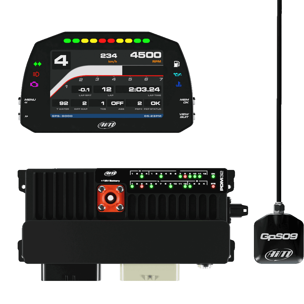AIM PDM-32-5-I PDM32 with 5" road icons display GPS data logging kit Photo-0