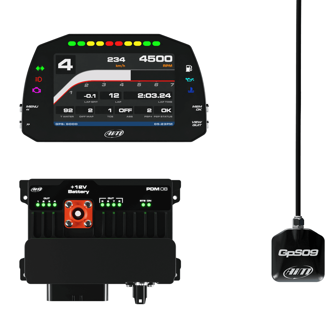 AIM PDM-8-5-I PDM08 with 5" road icons display GPS data logging kit Photo-0