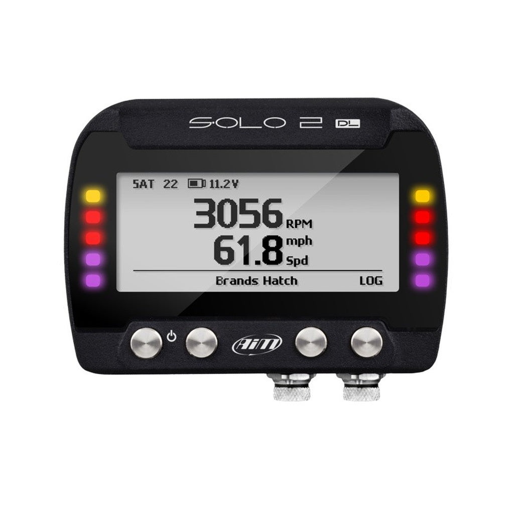 AIM X47SOLO2DL01G0 Lap Timer Solo 2 DL (CAN/K-Line and External Power Cable with OBDII Connector) Photo-0