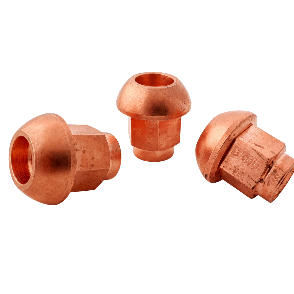 A.I.TECH AIT-DADO-19 Steel coppered nut 12x1,5, ex 17mm, o.d. 25mm, spherical SEAT, total lenght 27mm Photo-0