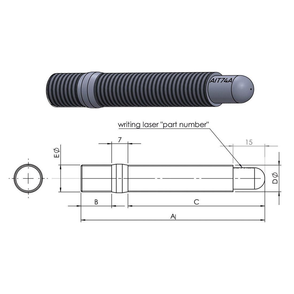 A.I.TECH AIT-102M Wheel Stud 14x1,25 - 14x1,5 L. 102 for BMW Mini 2006+ Photo-1
