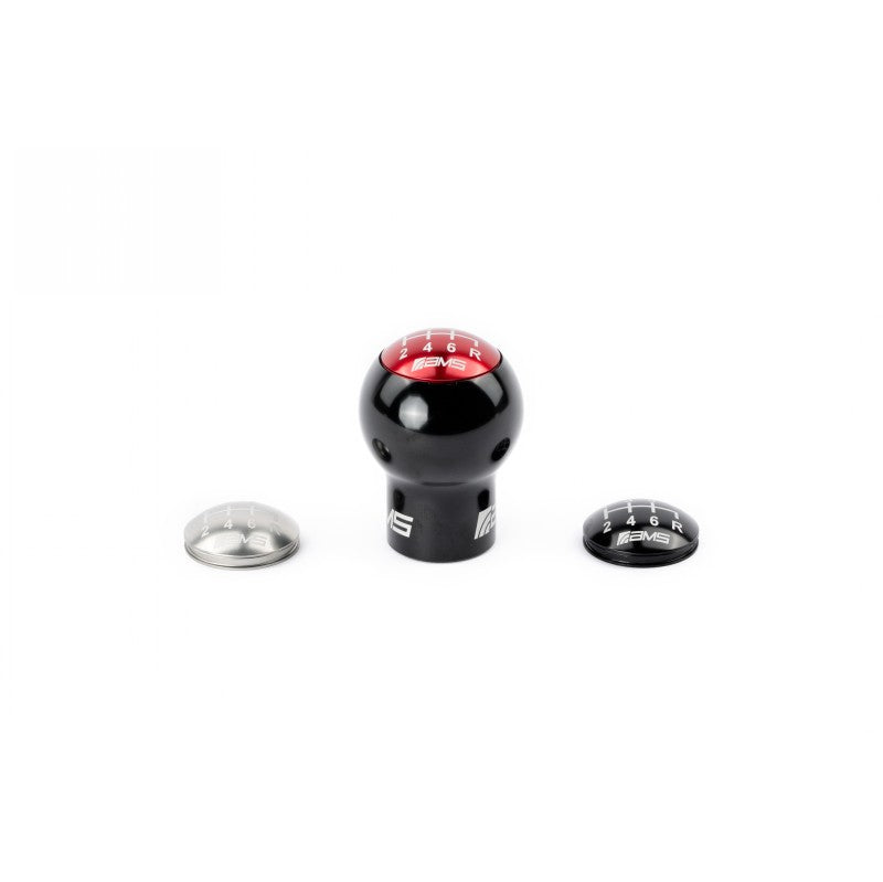 AMS AMS.50.06.0002-1 6-Speed Billet Shift Knob (incl. Red, Black, Silver Caps) for SUBARU WRX/STI 2004-2022 Photo-0