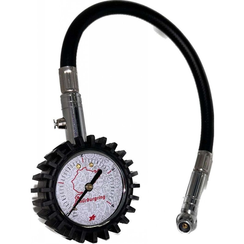 ATOMIC GH01-QBR2S Tire Pressure Gauge Silver Nürburgring Licensed Product Photo-1