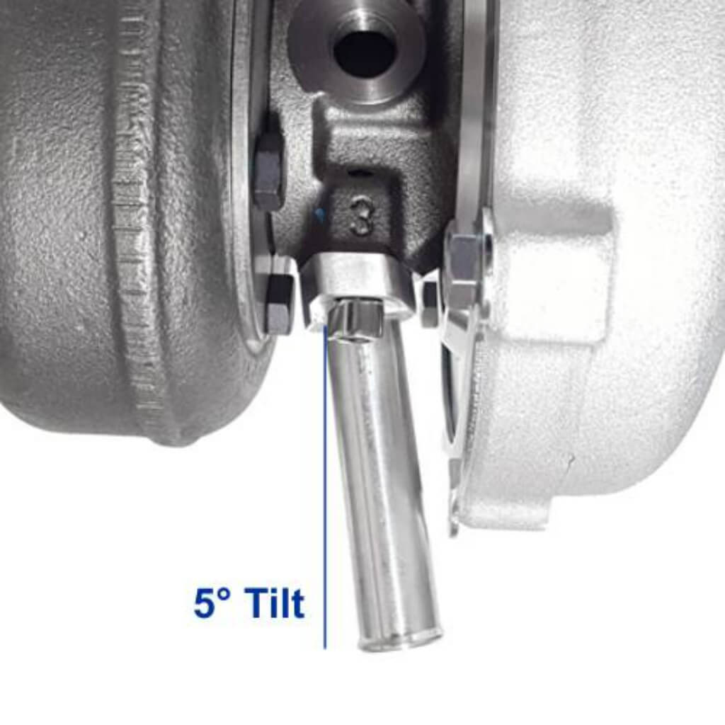 ATP TURBO ATP-OIL-031 Oil Drain Tube Aluminum 5 Degree Tilt Photo-1