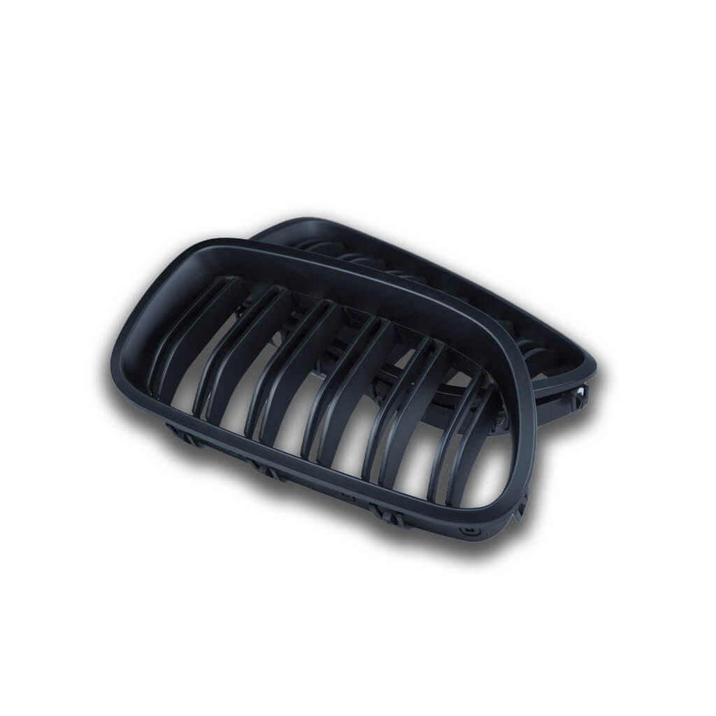 AUTOTECKNIC BM-0174-DS-MB Dual-Slats Front Grilles, Stealth Black for BMW X5 (F15) / X5 (F85) M / X6 (F16) / X6 (F86) M Photo-0