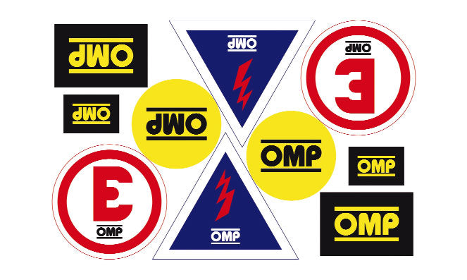 OMP X00-846 (X/846) A set of labels of labels: names, flags, fire extinguisher Photo-0