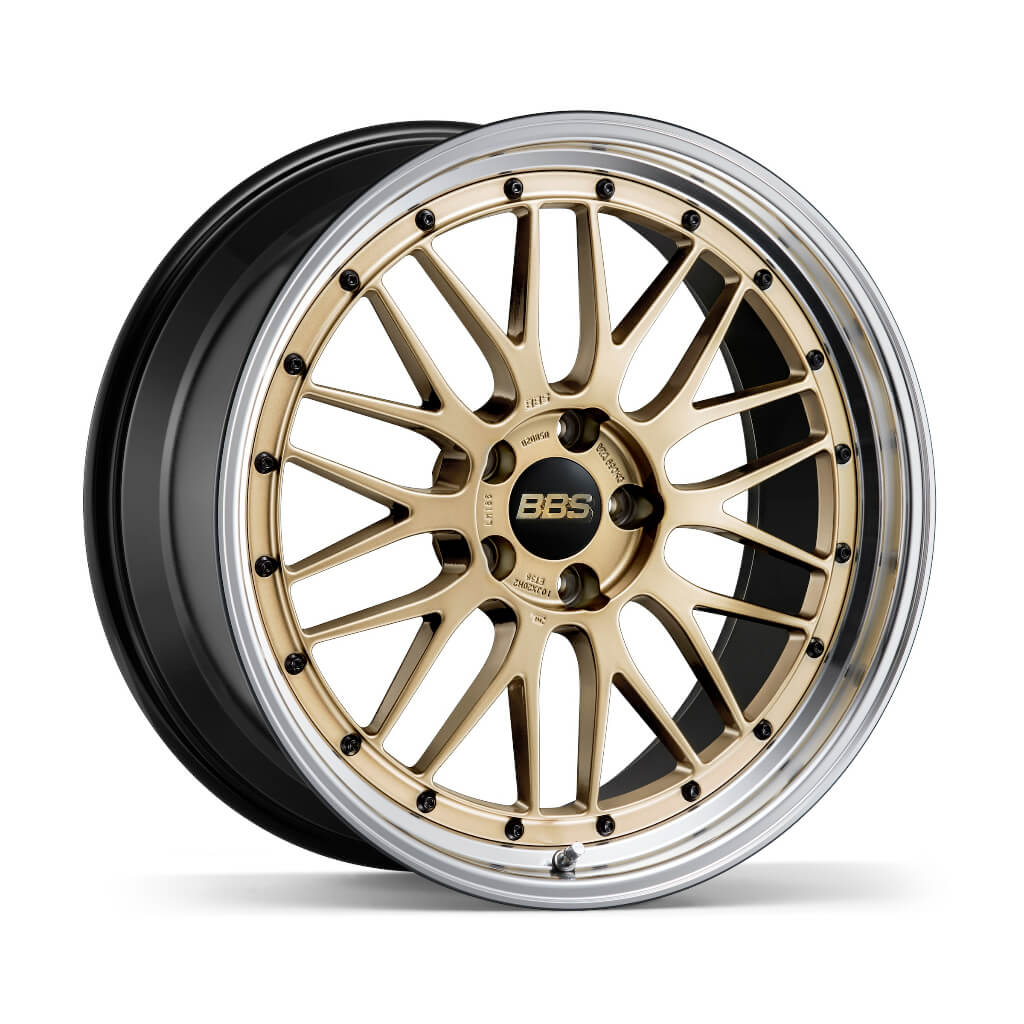 BBS LM198GL-BKBD LM Forged aluminum 2-piece wheel 17x7.5 ET40 4x100 PFS Gold disk and Black Bright Diamond-cut rim (GL-BKBD) Photo-0