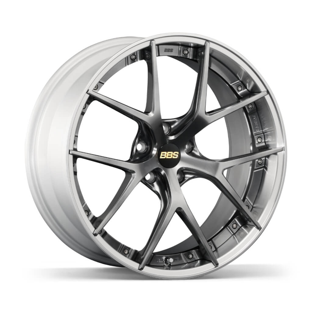 BBS RI-S011DB-SLD RI-S Forged aluminum 2-piece wheel 20x9.5 ET44 5x114.3 PFS Diamond Black disk and Silver Diamond-cut rim (DB-SLD) Photo-0