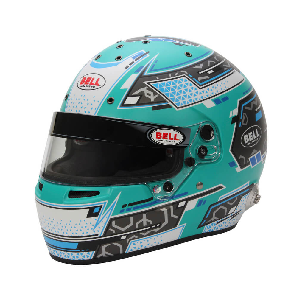 BELL 1310B88 Full-Face Helmet RS7 Pro Stamina HANS, Anthracite / Aquamarine, FIA 8859-2024 / SA2020, Size 61 (7 5/8) Photo-0