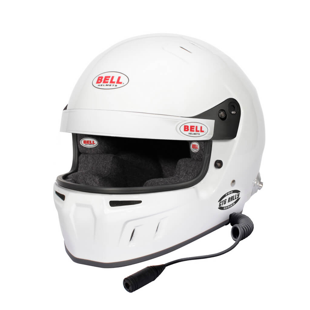 BELL 1341172 Full-Face Helmet GT6 Rally HANS, White, FIA 8859-2024 / SA2020, Size 55 (6 7/8) Photo-0