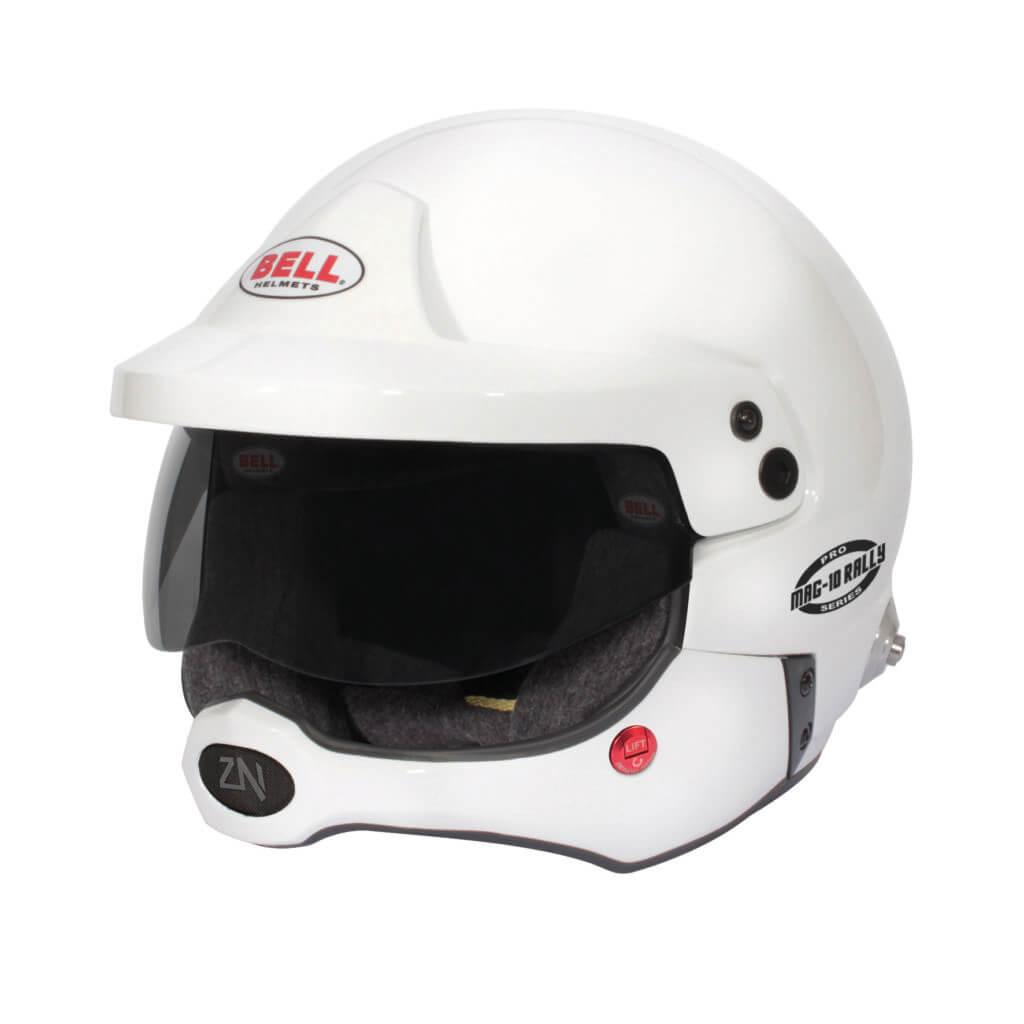 BELL 1346214 Open-Face Helmet MAG-10 Rally Pro HANS, White, FIA 8859-2024 / SA2020, Size 57 (7 1/8) Photo-0