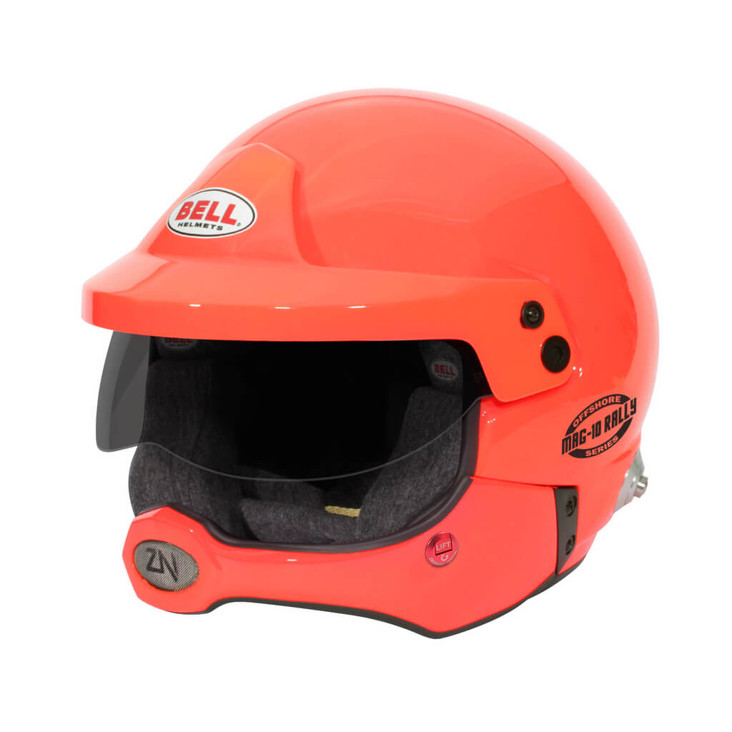 BELL 1346222 Powerboat Open-Face Helmet MAG-10 Rally Pro Offshore HANS, Orange, FIA 8859-2024 / SA2020, Size 55 (6 7/8) Photo-0