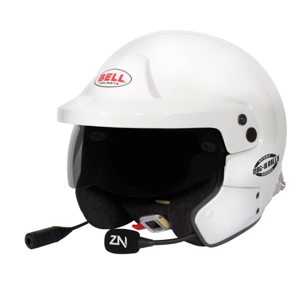 BELL 1443A24 Open-Face Helmet MAG-10 Rally Sport HANS, White, FIA 8859-2024, Size M (58-59) Photo-0