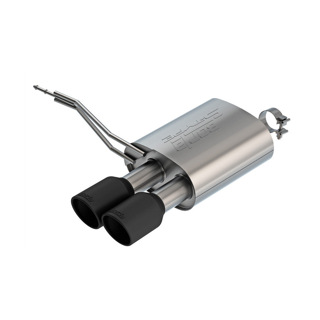 BORLA 11915CB Axle-Back Exhaust System 2.5" S-Type (4" Black Coated Stainless Steel Tips) for MINI Cooper S (F56) 2014-2024 / MINI Cooper S Convertible (F57) 2.0L 2016-2024 Photo-0