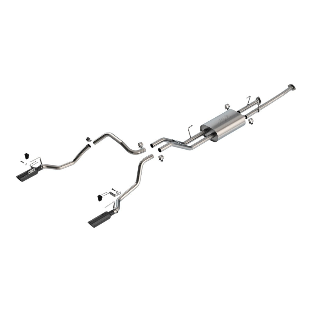 BORLA 140333BC Cat-Back Exhaust 2.25", Touring (4" Black Chrome Tips) for TOYOTA Tundra 4.6L / 5.7L 2009-2013 Photo-0