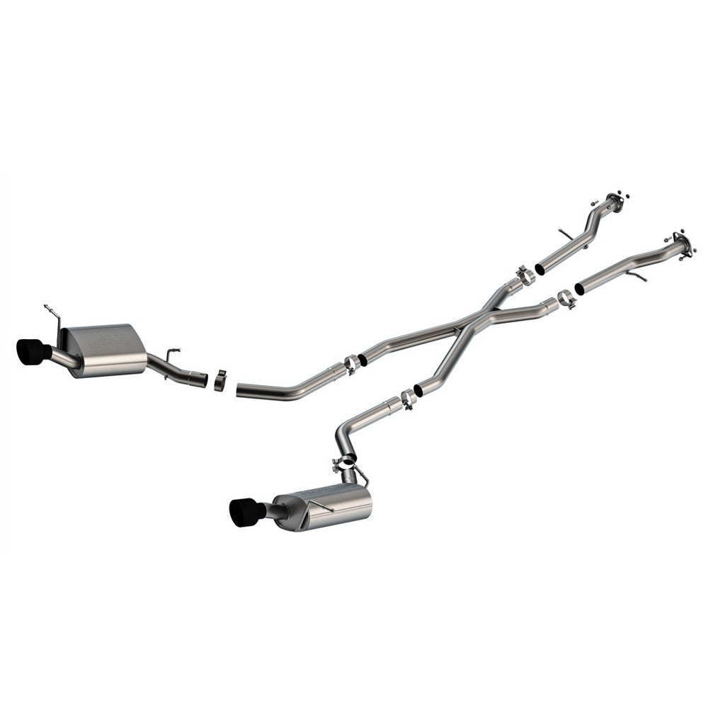 BORLA 140449CB Cat-Back Exhaust 2.5", S-Type (4.5" Black Coated Steel Tips) for DODGE Durango 3.6L / 5.7L 2011-2025 Photo-0