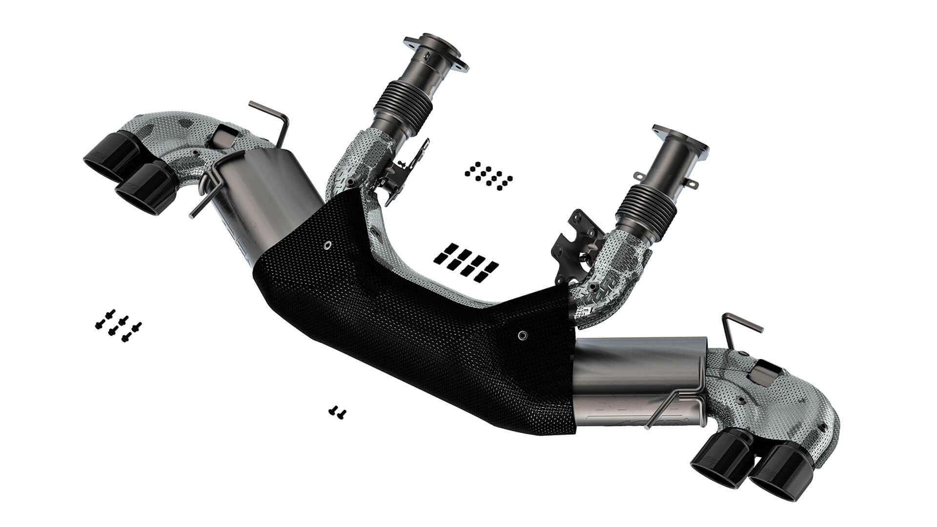 BORLA 140841BC Exhaust System Cat-Back ATAK Black Chrome On T-304 Stainless Steel for CHEVROLET Corvette Stingray 2020-2023 Photo-0