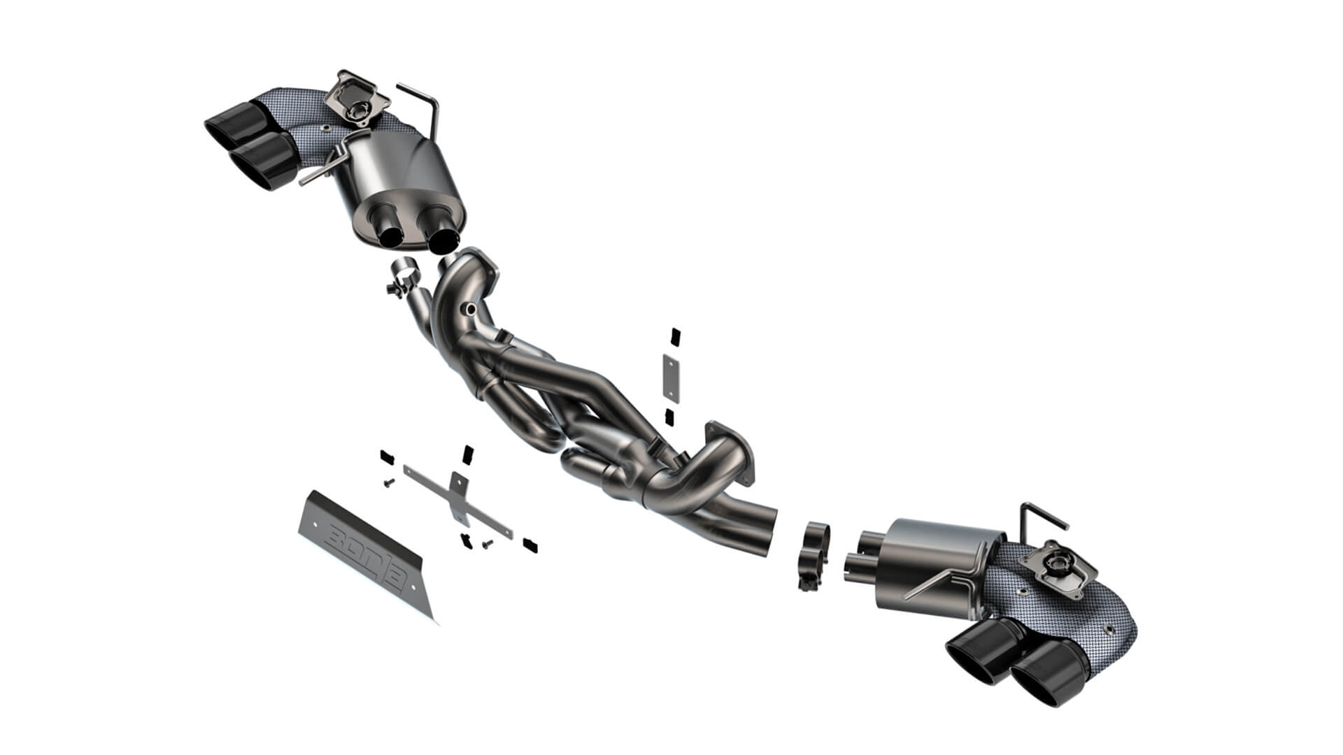 BORLA 140908BC Exhaust System Cat-Back ATAK Black Chrome On T-304 Stainless Steel Tips for CHEVROLET Corvette 2020-2023 Photo-0