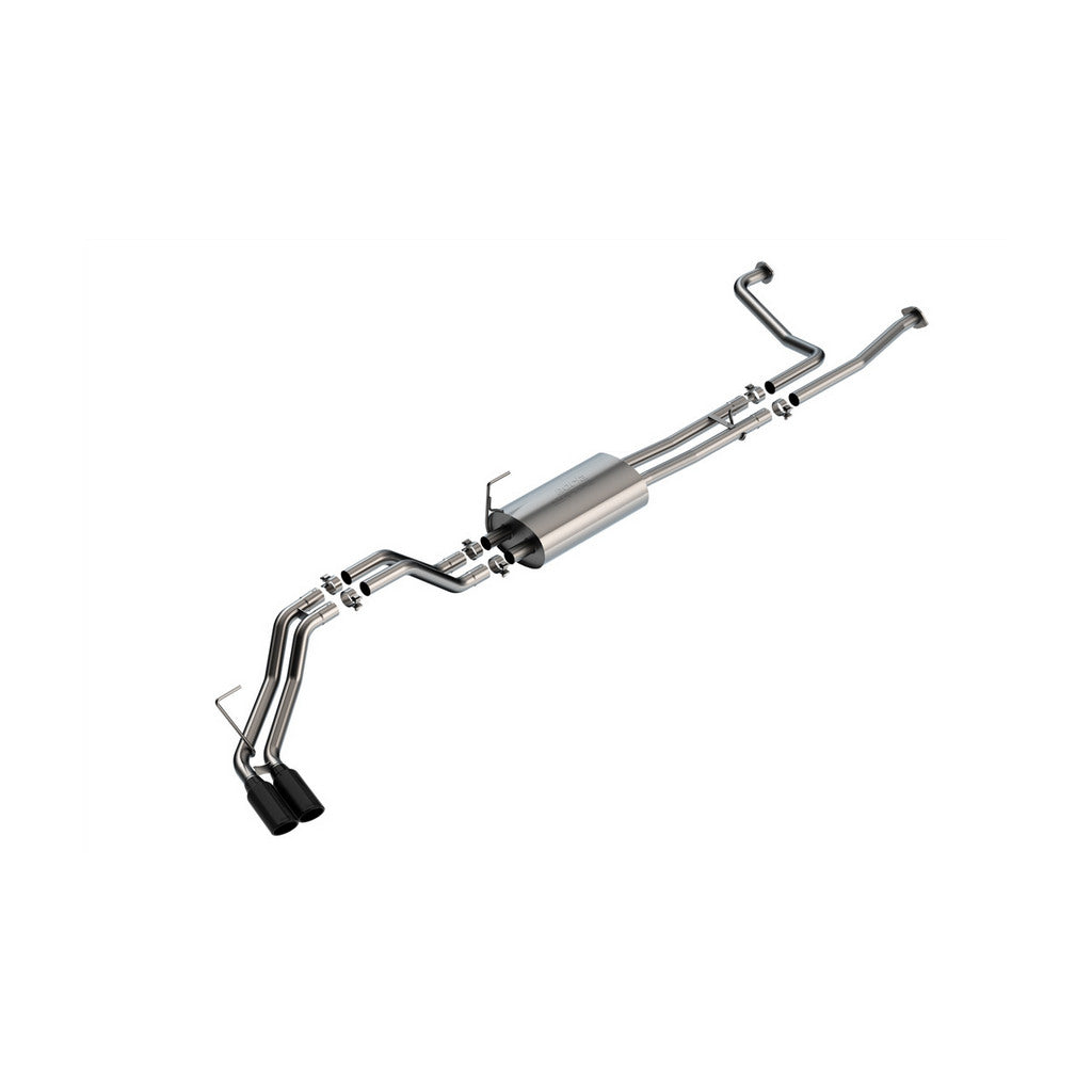 BORLA 140946BC Cat-Back Exhaust System 2.25" S-Type (4" Black Chrome Tips) for NISSAN Titan XD 5.6L 2016-2024 Photo-0