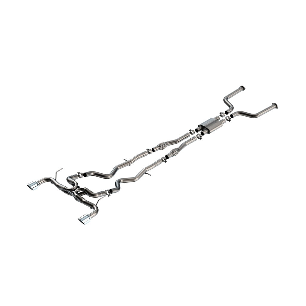 BORLA 140978 Cat-Back Exhaust System 2.50", ATAK (4.50" RD x 6.00" Bright Chrome Tips) for INFINITI Q50 3.0L V6 2016-2024 Photo-0