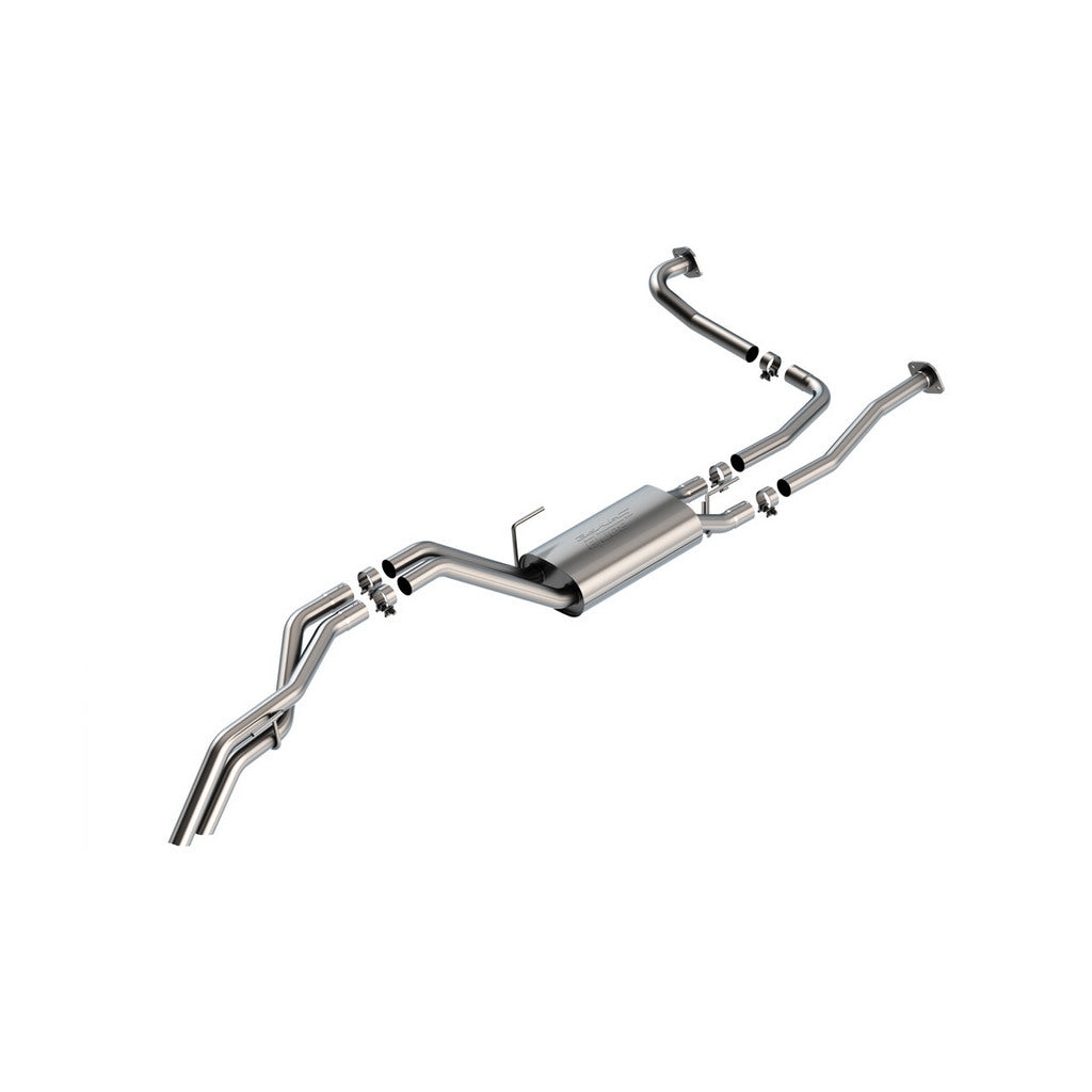 BORLA 140985 Cat-Back Exhaust System 2.25" S-Type (2.25" Brushed Stainless Steel Tips) for NISSAN Frontier 3.8L 2022-2024 Photo-0