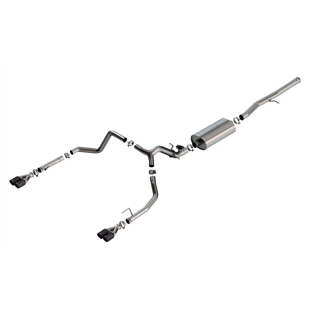 BORLA 140991CFBA Cat-Back Exhaust System 2.75" Touring (3.5" Carbon Fiber Tips) for CHEVROLET Silverado 1500 2024 / GMC Sierra 1500 2024 Photo-0