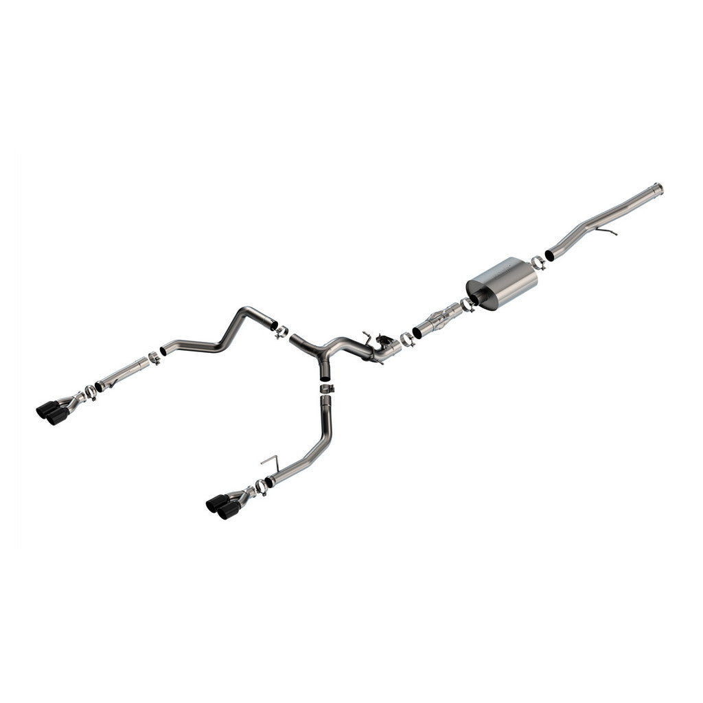 BORLA 140997BC Cat-Back Exhaust System 2.75" ATAK (3.5" Black Chrome Tips) for CHEVROLET Silverado 1500 2024 / GMC Sierra 1500 2024 Photo-0