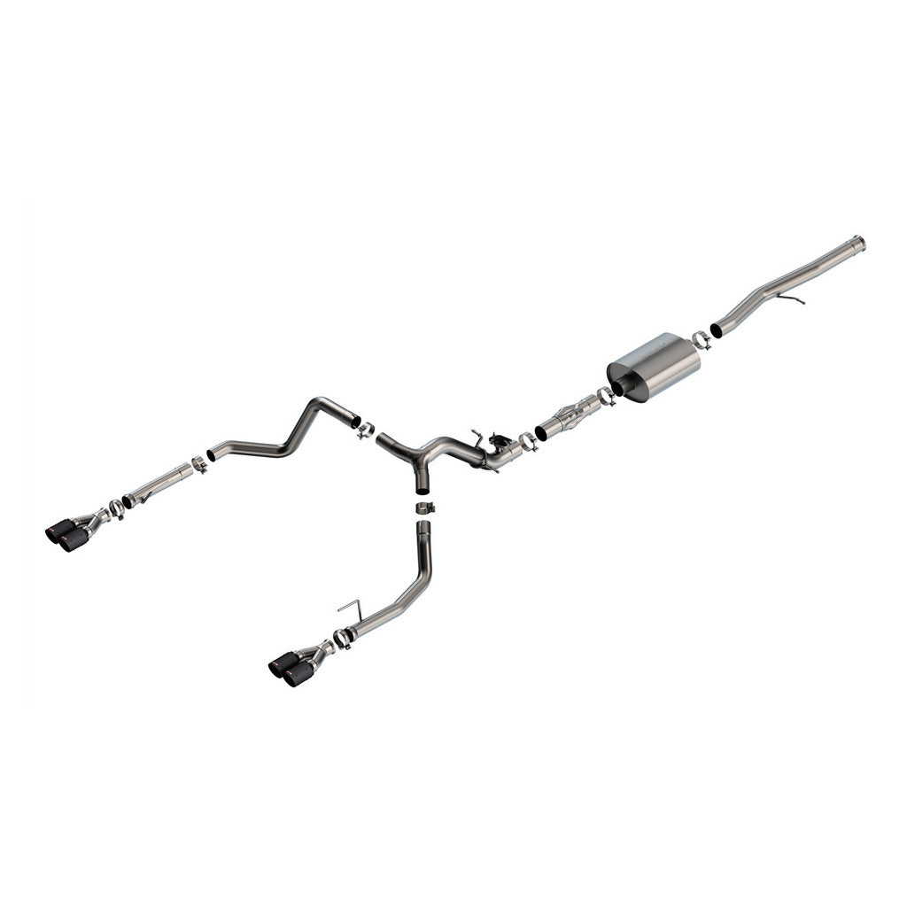BORLA 140997CFBA Cat-Back Exhaust System 2.75" ATAK (3.5" Carbon Fiber Tips) for CHEVROLET Silverado 1500 2024 / GMC Sierra 1500 2024 Photo-0
