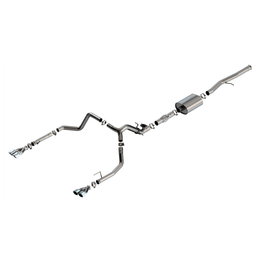 BORLA 140998 Cat-Back Exhaust System 2.75" ATAK (3.5" x 3.28" Bright Chrome Tips) for CHEVROLET Silverado 1500 2024 / GMC Sierra 1500 2024 Photo-0