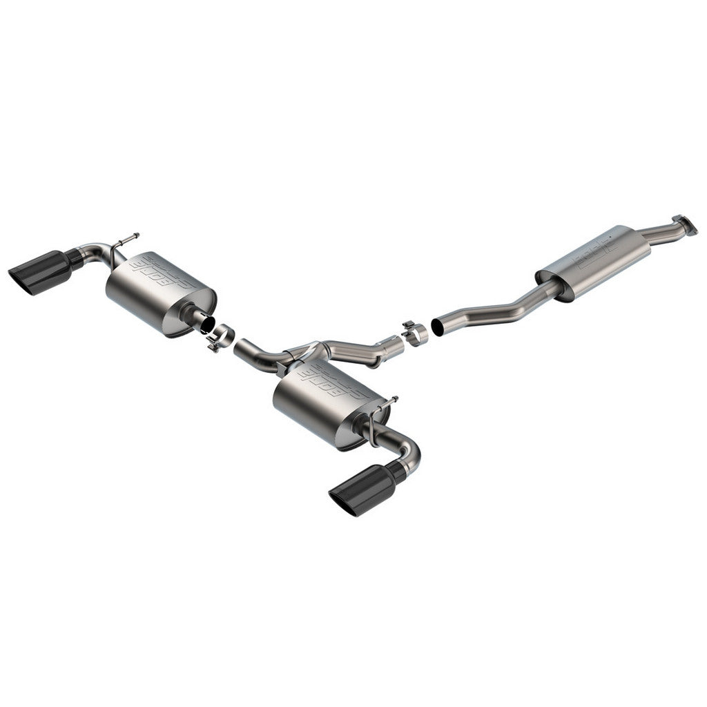 BORLA 141009BC Exhaust System Cat-Back S-Type, 2.25" (4" Black Chrome Tips) for TOYOTA RAV4 2.5L 2019–2025 Photo-0